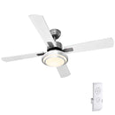 Ventilatore da Soffitto 4 Pale Legno con Lampada Luce LED e Telecomando 130 cm-1