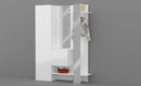 Mobile Ingresso Appendiabiti e 2 Specchi 140x35x191 cm Kompact Bianco Lucido  -3