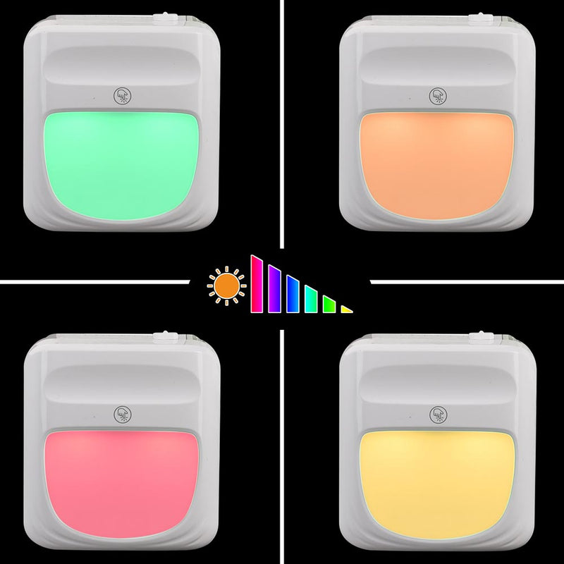 2 Lampade Notte Luce Notturna LED 3 Funzioni RGB Bianco Dimmerabile Crepuscolare-3