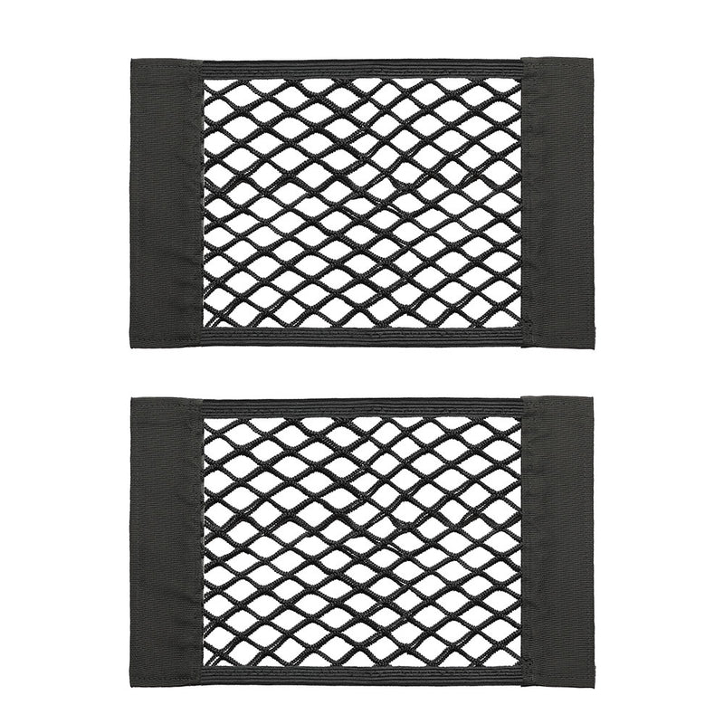 2x Tasca Portaoggetti Sedile Auto 40x25cm Rete Elastica Flessibile a Strappo-3