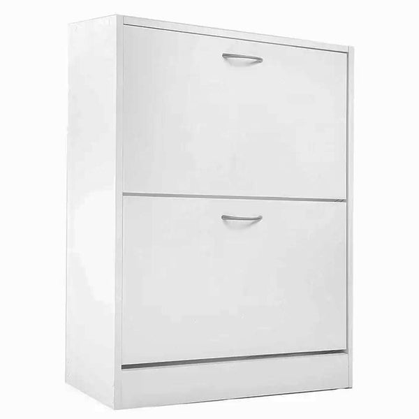 Scarpiera 2 Ante Ripiani Doppia Profondita in Melamina 60x24x83cm Colore Bianco prezzo