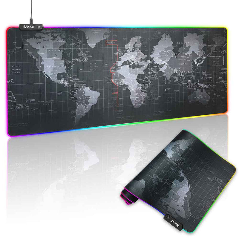 Tappetino Mouse Tastiera Gaming XXL 90x40 Mousepad Luce LED RGB Cambio Colore-1