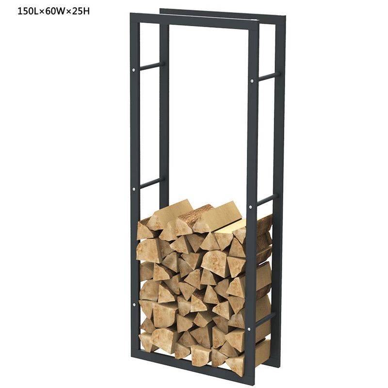 Portalegna Supporto Metallo Porta Legna Interno Legnaia Camino Stufa 150x60x25cm-2