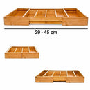 Portaposate Estensibile da Cassetto Cucina Porta Posate in Legno Bambù 33x29cm-5