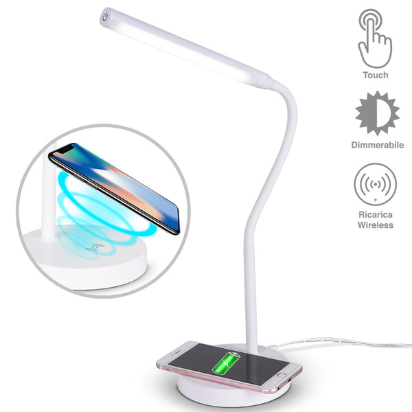 Lampada Scrivania Touch con Caricatore QI Wireless Charger Luce LED Dimmerabile acquista