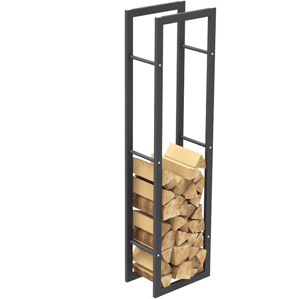 Portalegna Supporto Metallo Porta Legna Interno Legnaia Camino Stufa 150x40x25cm sconto