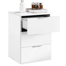 Comodino Mobiletto Cassettiera 3 Cassetti Design Moderno in legno MDF Bianco-3