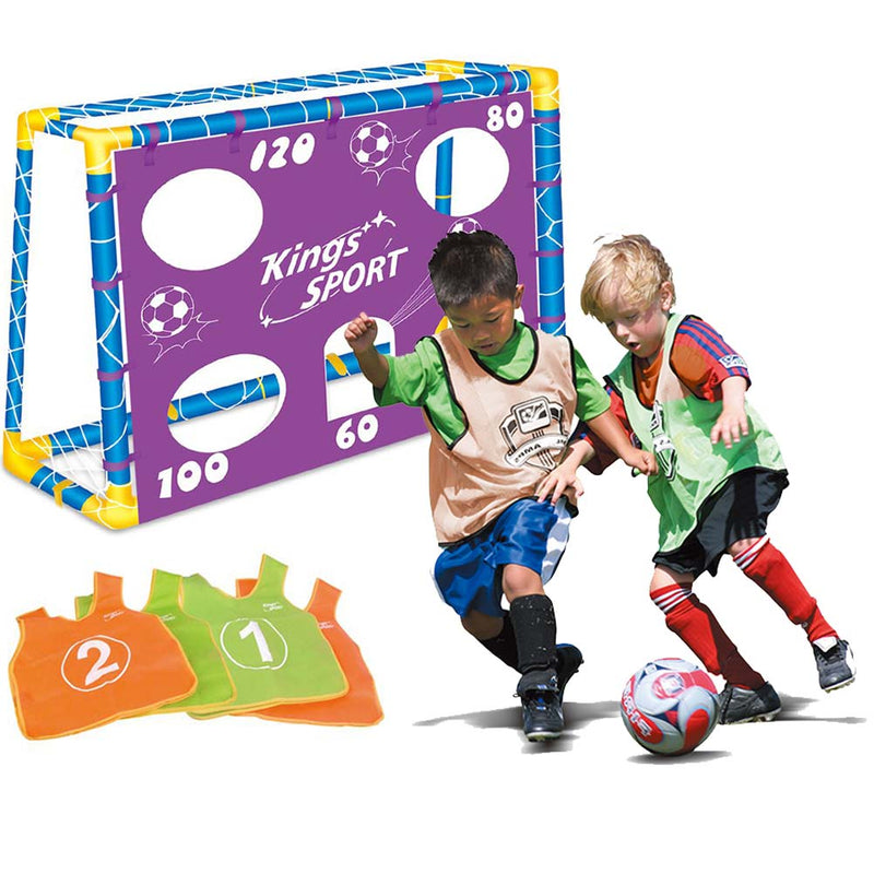 Porta Da Calcio Per Bambini 130 X 100 Cm Con Fori Punteggio 4 Casacche E Pallone-1