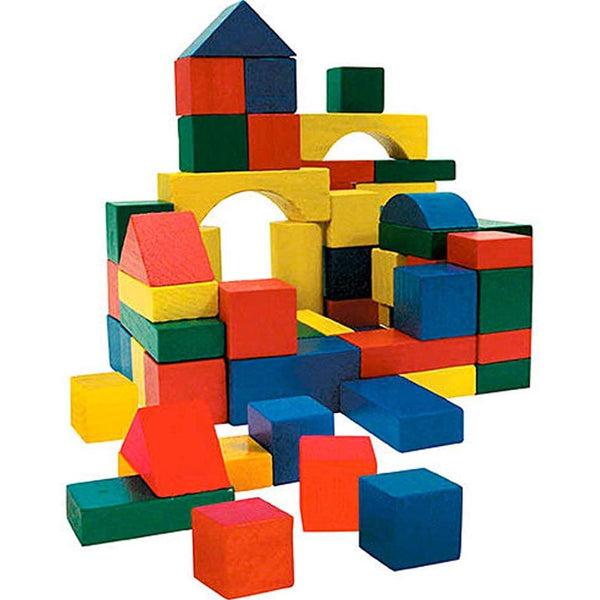 sconto Playset Costruzioni in Legno 50 Mattoncini Giocattolo Bambini Gioco Educativo