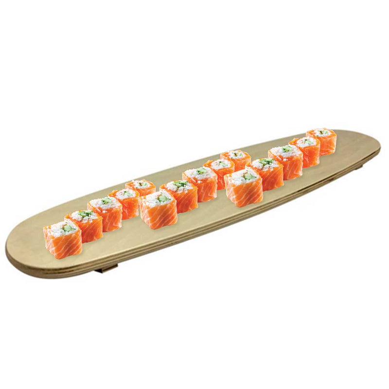 Tagliere Ovale 52x14cm in Legno Multistrato Con Piedini Sushi Salumi Formaggi-1