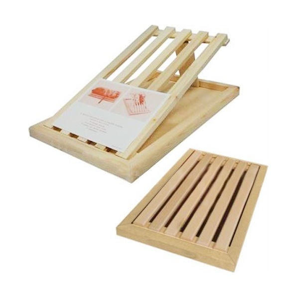 acquista Tagliere Per Pane In Legno Con Raccogli Briciole e Griglia Removibile 39 x 23 cm