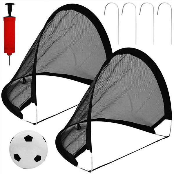 prezzo Set 2 Porte da Calcio Pop-Up Pieghevoli Bambini con Pallone e Custodia 120x86cm