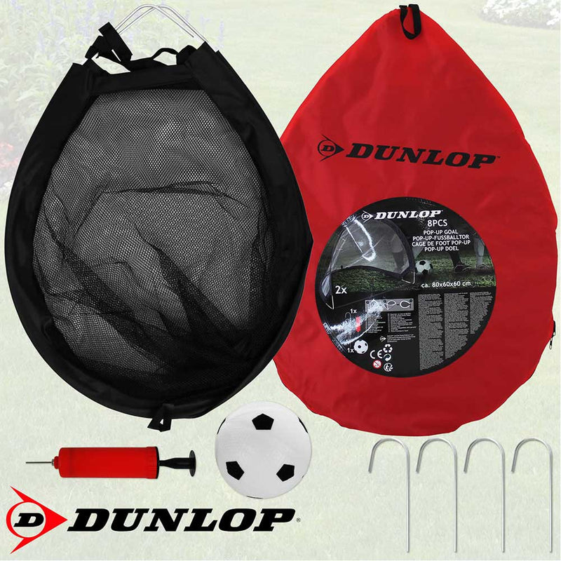 Set 2 Porte da Calcio Pop-Up Pieghevoli Bambini con Pallone e Custodia 120x86cm-5