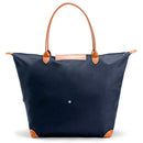 Borsa Pieghevole In Tessuto Blu Navy Con Manici Biscotto Misure 57x35.5x21.5 Cm-1