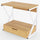 Scaffale Mensola Cucina Mobiletto Porta Microonde Cassetto Metallo Legno Beige