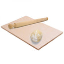 Asse Per Impastare Spianatoia In Legno Con Mattarello Pasta Pizza 75x50 cm-1