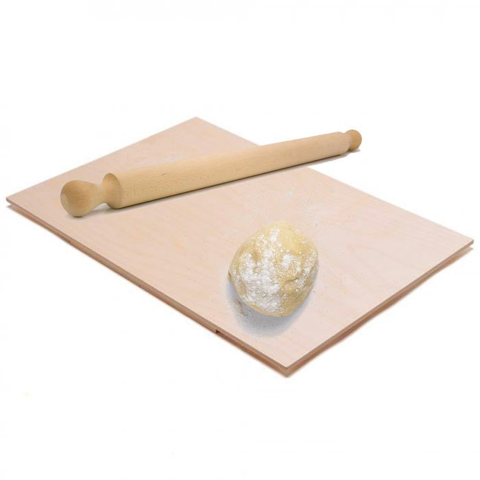 Asse Per Impastare Spianatoia In Legno Con Mattarello Pasta Pizza 75x50 cm-1