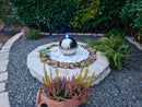 Sfera Cascata Artificiale da Giardino con LED Ø30 cm in Acciaio Inox con Pompa-2