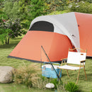 Tenda da Campeggio 5-6 Posti con Portico 550x300x198 cm Impermeabile con Borsa di Trasporto in Poliestere Arancione-9