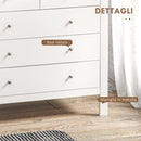 Cassettiera a 5 Cassetti 79x39,5x80,5 cm in Legno Bianco   -5