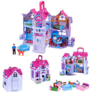 Casa delle Bambole Giocattolo Bambini Portatile 3 Personaggi e Accessori Gioco-4