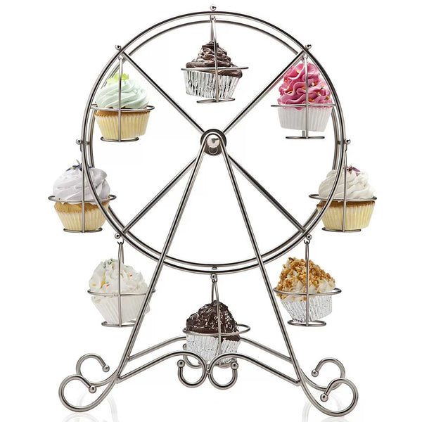 sconto Alzata Stand Porta Cupcake Ruota Panoramica Alzatina 8 Posti Dolci Muffin Metall