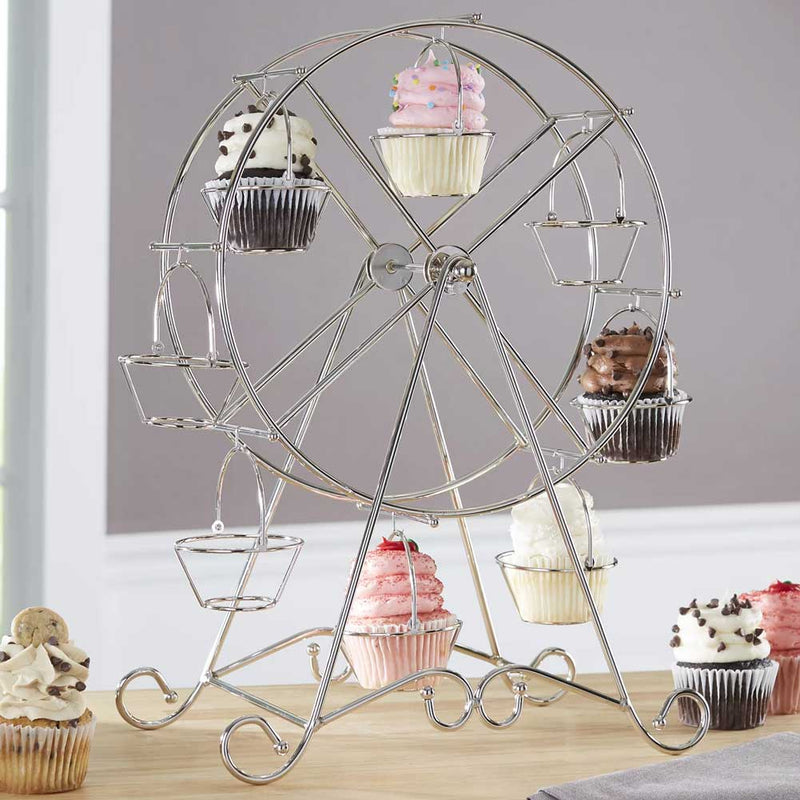 Alzata Stand Porta Cupcake Ruota Panoramica Alzatina 8 Posti Dolci Muffin Metall-5