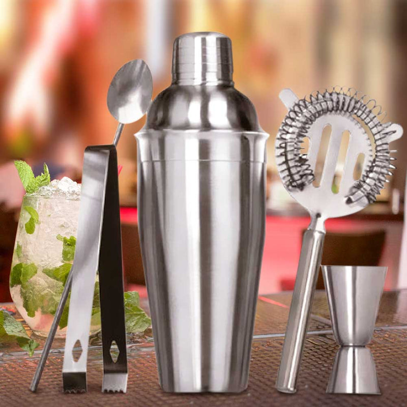 Set da Cocktail Con Shaker Pinza Ghiaccio Misurino Cucchiaio Strainer Barman-2