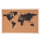 Pannello Bacheca Mappamondo Globo in Sughero Con Cornice 60x40cm + 10 Puntine-4