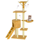 Tiragraffi per Gatti Albero Sisal Parco Giochi Gioco x Gatto Tira Graffi Beige-1