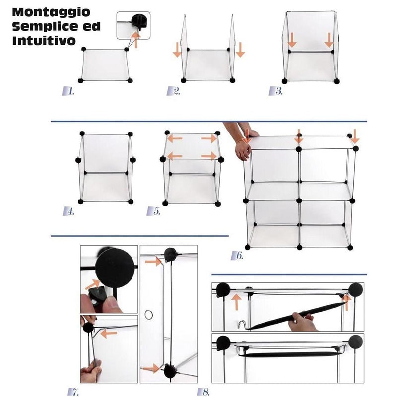 Scarpiera Modulare 12 Cubi Mobile Porta Scarpe Componibile 24 Paia Salvaspazio-2