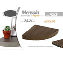 Mensola Parete Angolare Scaffale Ripiano ad Angolo in Legno MDF Noce 24x4cm-4