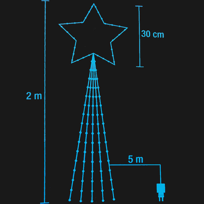 Stella Cometa Albero di Natale Puntale Cascata Illuminazione Led Natalizia-3