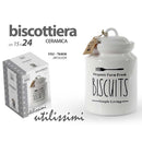 Biscottiera Barattolo per Biscotti Muffin Dolci in Ceramica Bianca con Scritte-4