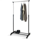 Stand Appendiabiti Allungabile Telescopico Singolo con Ruote 80x40x90/165 cm-4