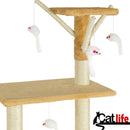 Tiragraffi per Gatti Albero Sisal Parco Giochi Gioco x Gatto Tira Graffi Beige-4