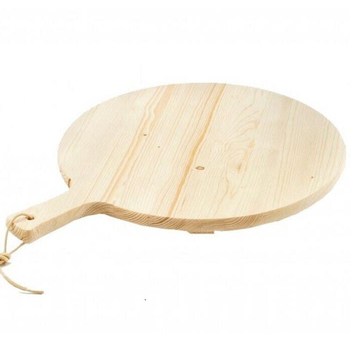 Tagliere Per Pizza Rotondo 49 cm In Legno di Abete Con Manico Affettati Cucina-2