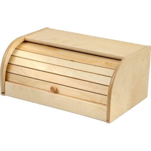 Portapane Con Serrandina Apri e Chiudi Porta Pane In Legno Chiaro 39x25x17 cm sconto