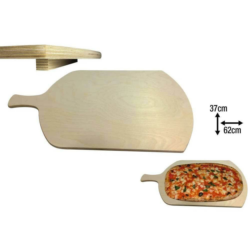 Tagliere Per Pizza a Metro Teglia Vassoio Legno Rettangolare Con Manico 62x37cm-2