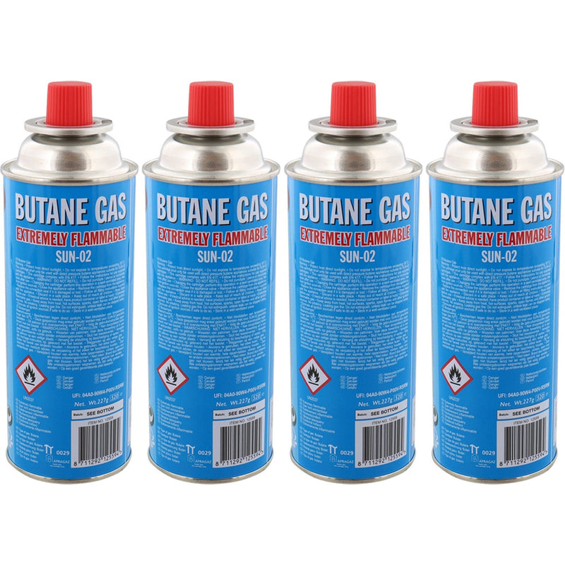 Set 4 Cartucce Gas Butano da 227 gr Ricarica Gas Ø70 x 20 cm Ideale per Campeggio Barbecue-5