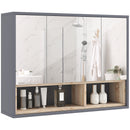 Pensile da Bagno con Armadietto 3 Ante Ammortizzate 80x20x60 cm Grigio   -1