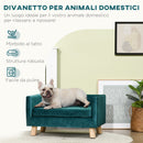 Cuccia Divano per Cani e Gatti 64x45x36 cm Stile Scandinavo in Velluto Blu-4