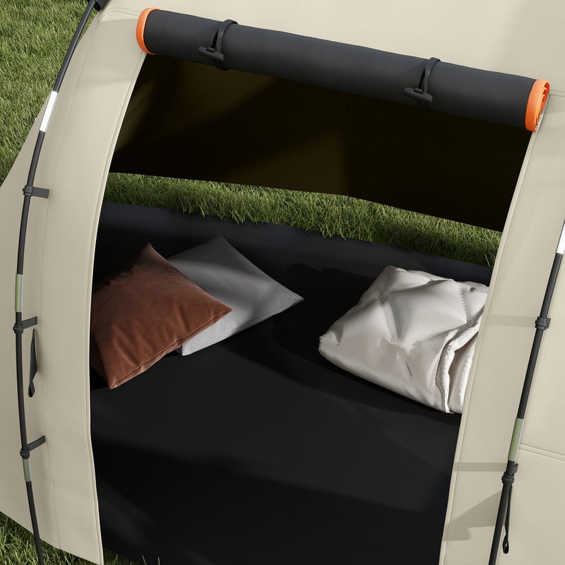 Tenda da Campeggio 4-5 Persone con Copertura Oscurante 460x230x180 cm Impermeabile con Borsa di Trasporto in Poliestere Kaki-9