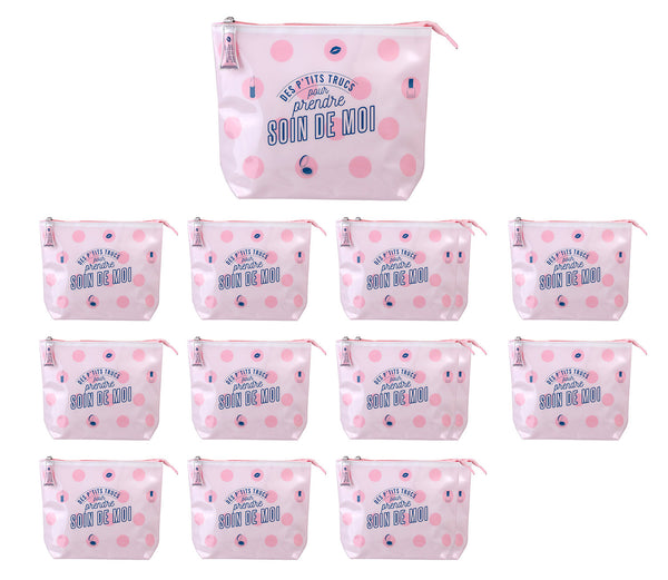 online Set 12 Beauty Case per Bambini 28x7,5x21 cm per Trucchi da Viaggio Shiny Rosa