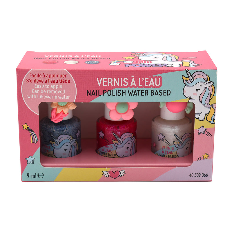 Box 3 Smalti Unicorno per Bambini a Base d’Acqua 9 ml Profumazione Rosa-5