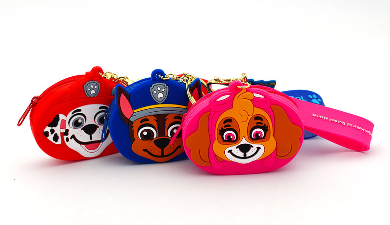 Set 24 Portamonete per Bambini in Silicone Paw Patrol Rosa Blu e Rosso-2