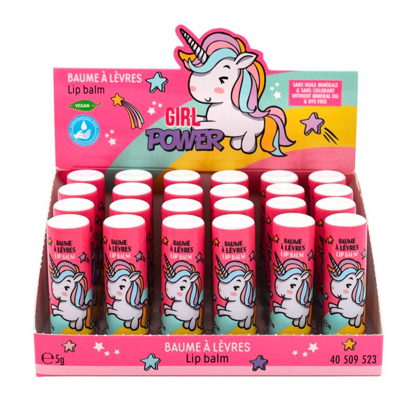 Set 24 Burro Cacao Unicorno per Bambini da 5 gr Gusto Fragola-1