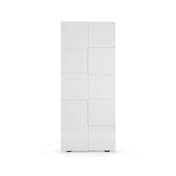 acquista Armadio Guardaroba con Appendiabiti e Ripiani 78x31x186,5 cm Modello Dama Bianco Lucido