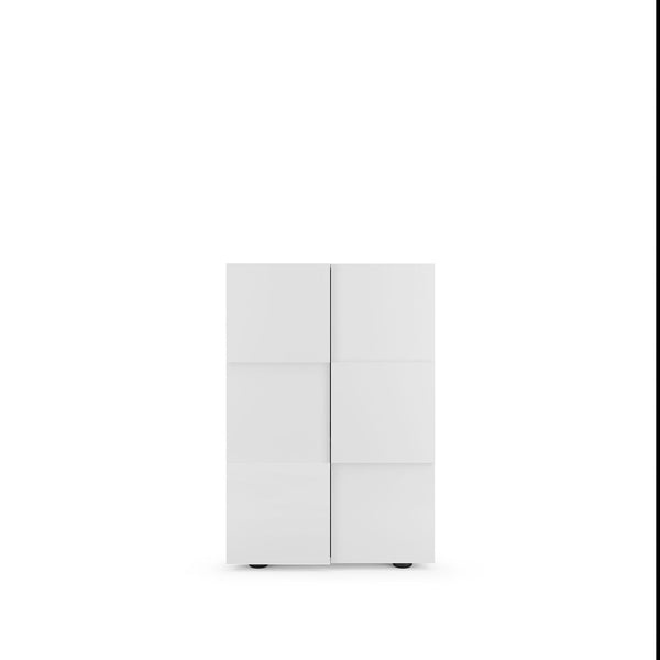 Mobile Multiuso 2 Ante con 5 Ripiani 78x36x115,5 cm Modello Dama Bianco Lucido-1