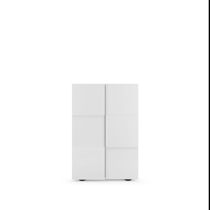 Mobile Multiuso 2 Ante con 5 Ripiani 78x36x115,5 cm Modello Dama Bianco Lucido-1